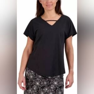 TRANQUILITY COLORADO CLOTHING BLACK LADIES' V-NECK KNIT TOP SZ M NWT